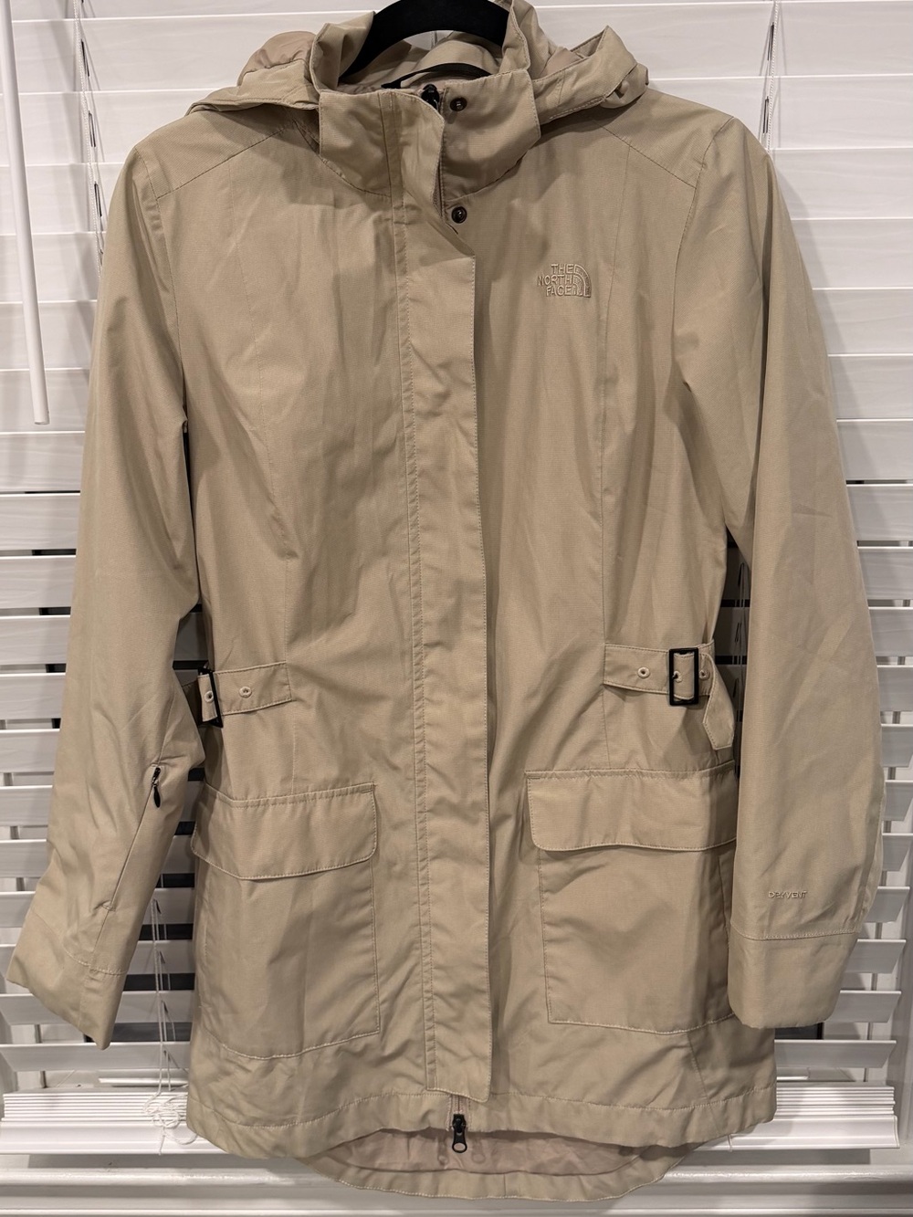 The North Face Women's Light Beige Hooded Trench Coat